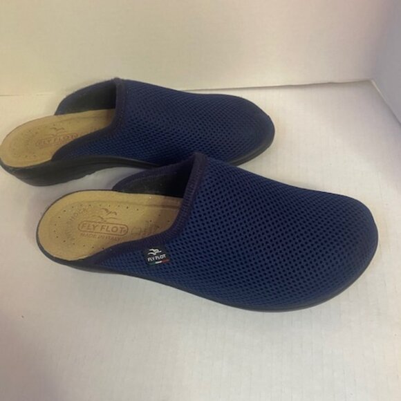 Fly Flot Women's Shoes Slides Mules Sandals Navy Blue Mesh Slip On Casual 8 - Picture 3 of 6